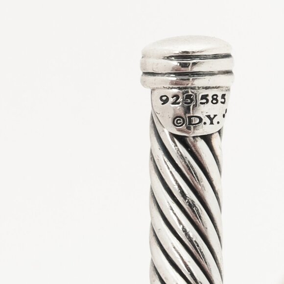 David Yurman X 925 Sterling Silver & 14k Gold Classic Cable Station Bracelet - Picture 5 of 5